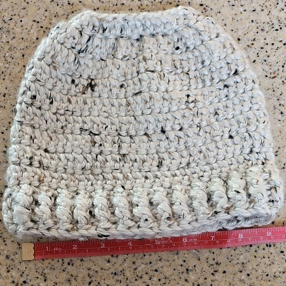 Handmade Accessories - Hand Knit Yarn Crochet Winter Hat with Ponytail Hole